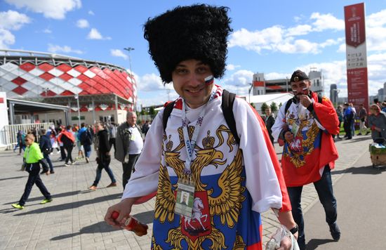 Spartak Stadium ahead of 2017 FIFA Confederations Cup match. Russia vs. Portugal