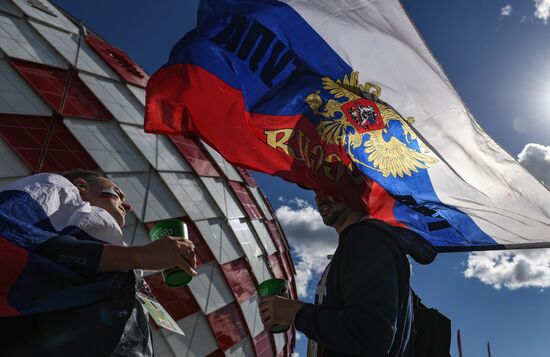 Spartak Stadium ahead of 2017 FIFA Confederations Cup match. Russia vs. Portugal