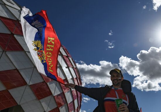 Spartak Stadium ahead of 2017 FIFA Confederations Cup match. Russia vs. Portugal
