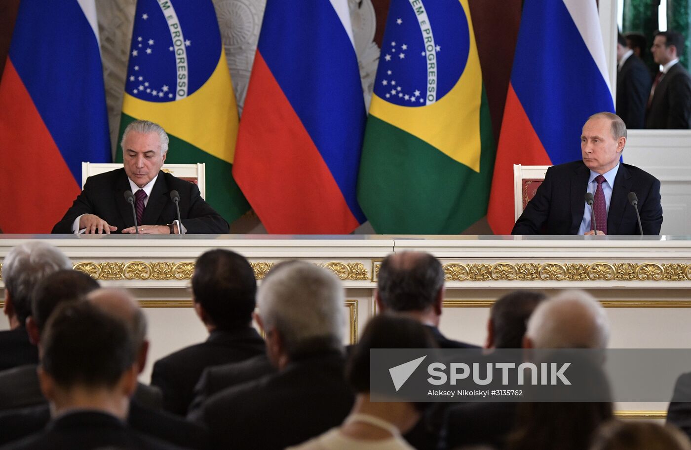 Russian President Vladimir Putin's meeting with Brazilian President Michel Temer