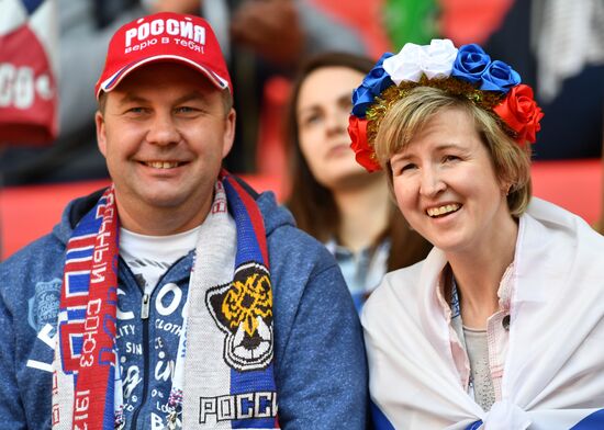 Spartak Stadium ahead of 2017 FIFA Confederations Cup match. Russia vs. Portugal