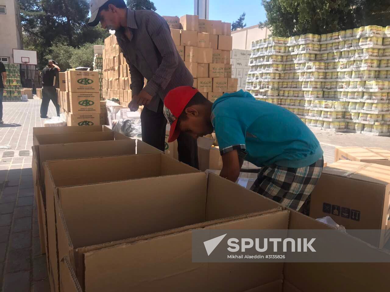 Humanitarian aid from Akhmat Kadyrov Foundation in Damascus
