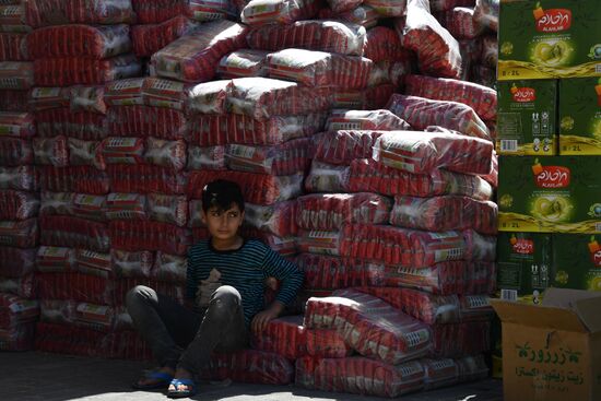 Humanitarian aid from Akhmat Kadyrov Foundation in Damascus