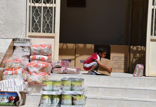 Humanitarian aid from Akhmat Kadyrov Foundation in Damascus