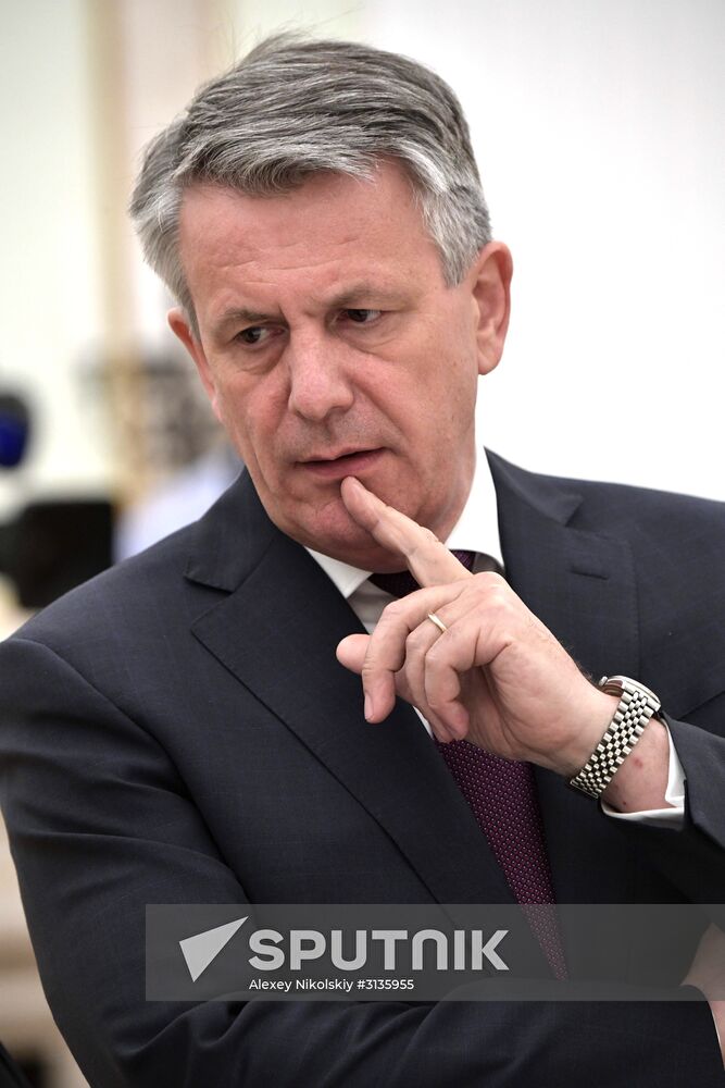 Russian President Vladimir Putin meets with Royal Dutch Shell CEO Ben van Beurden