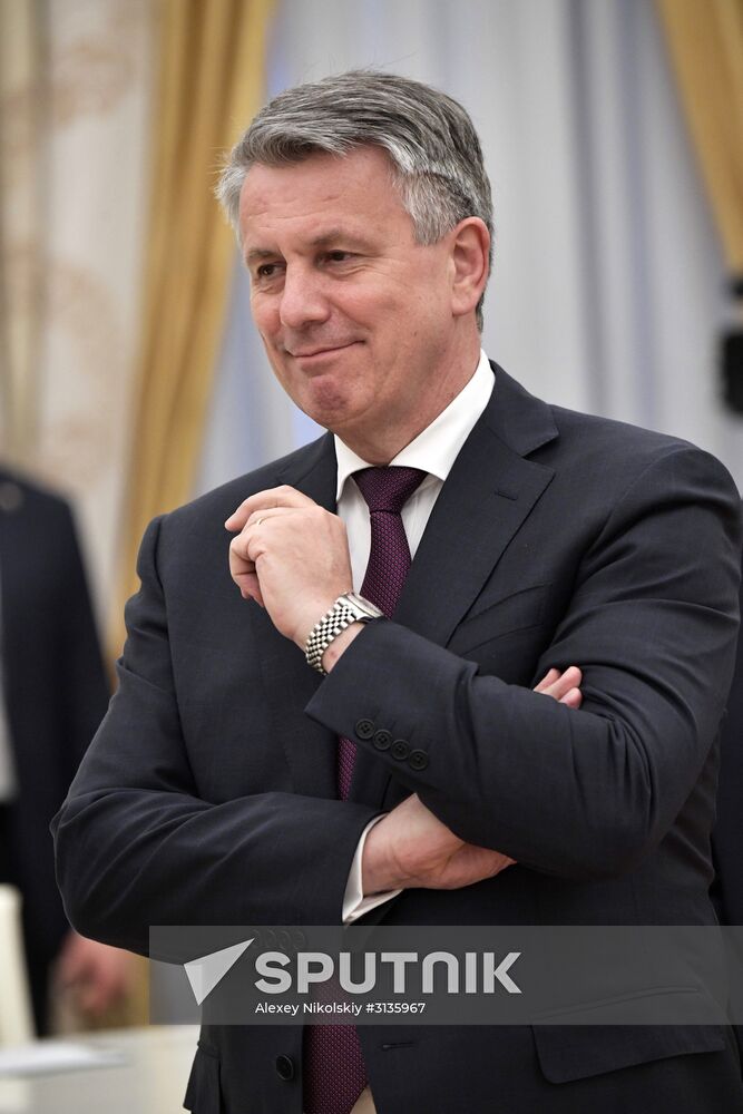 Russian President Vladimir Putin meets with Royal Dutch Shell CEO Ben van Beurden