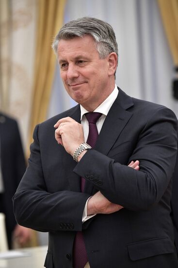 Russian President Vladimir Putin meets with Royal Dutch Shell CEO Ben van Beurden