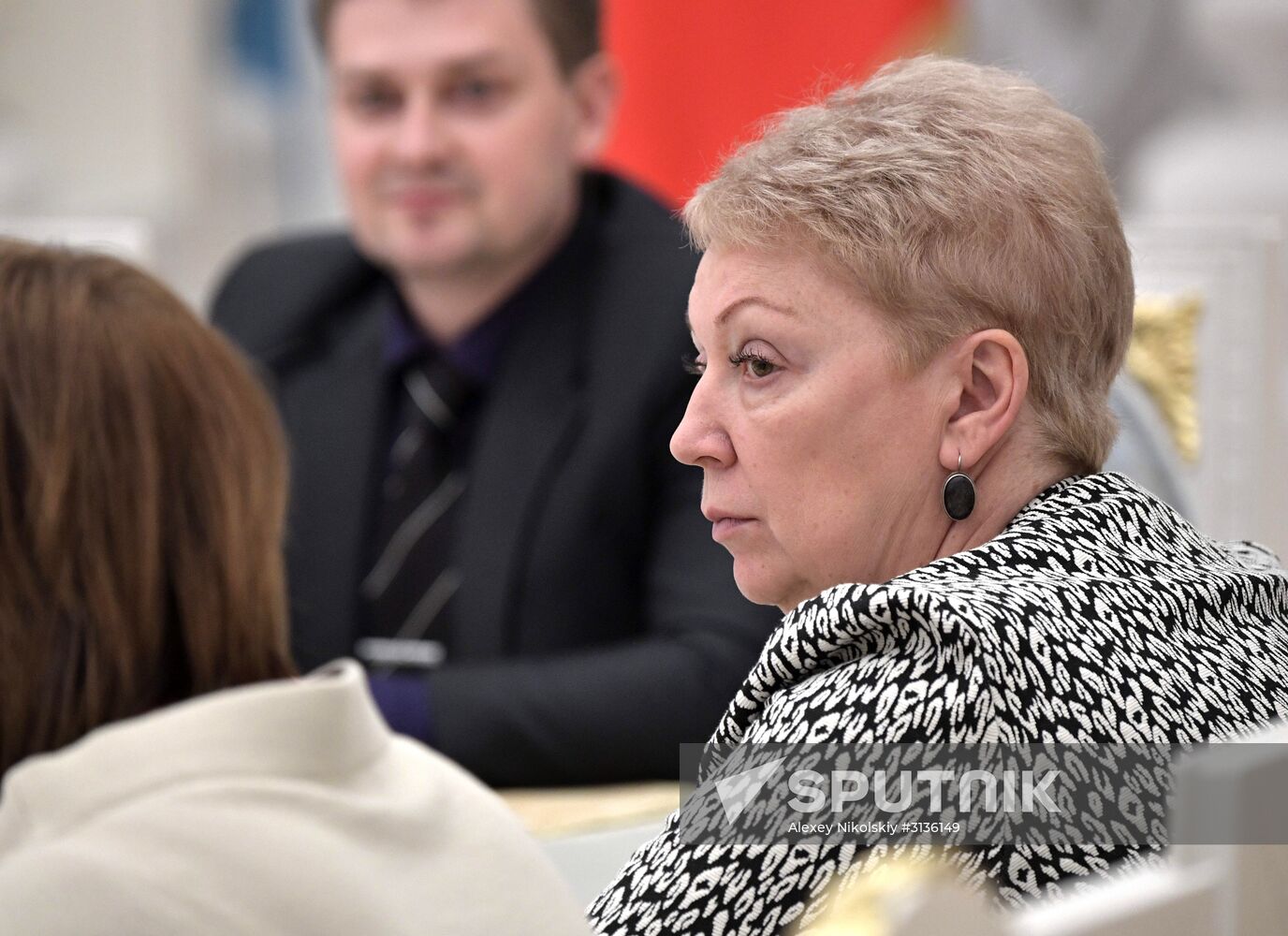 Russian President Vladimir Putin meets with graduating class teachers