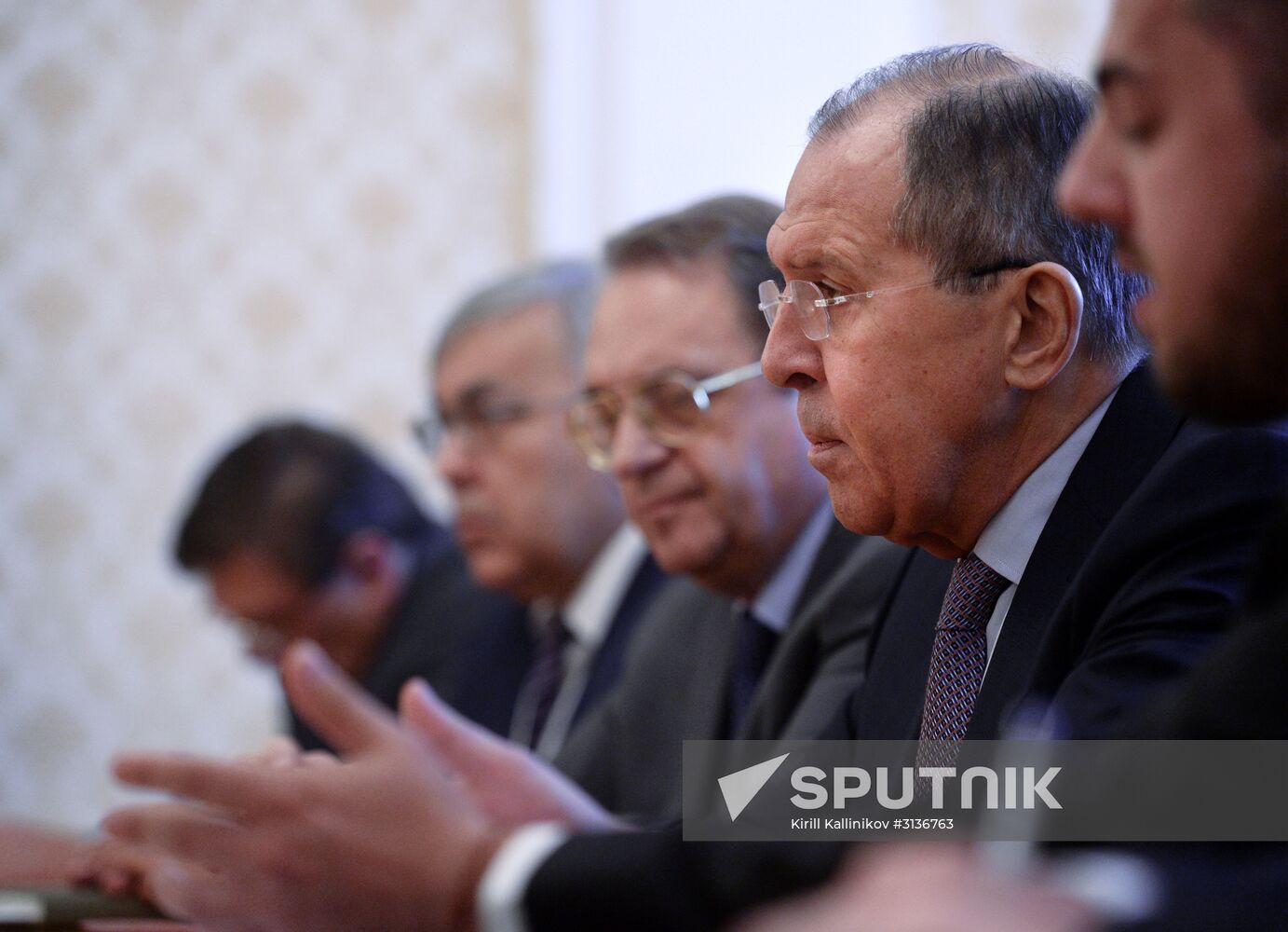 Russian Foreign Minister Sergei Lavrov meets with Syrian opposition leader Ahmad Jarba