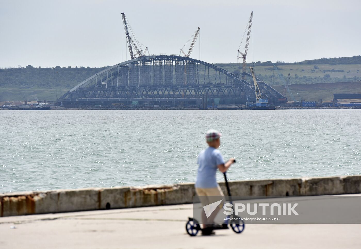 Railway part of the Kerch Strait Bridge assembled