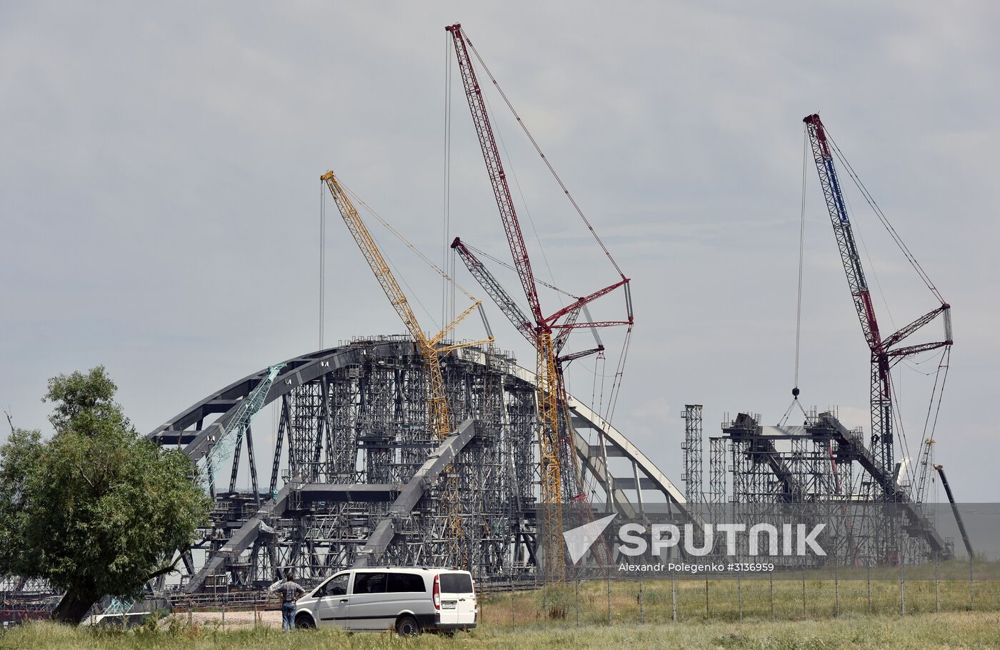 Railway part of the Kerch Strait Bridge assembled