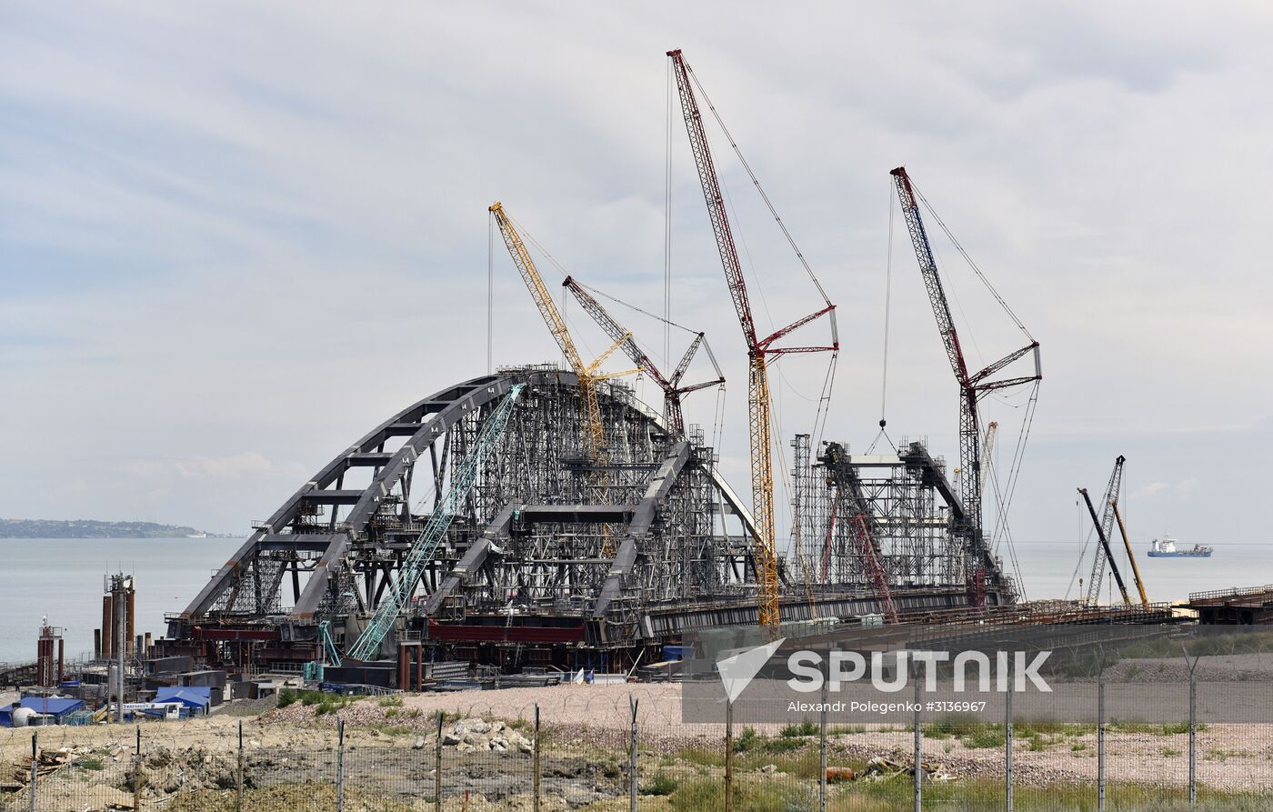 Railway part of the Kerch Strait Bridge assembled