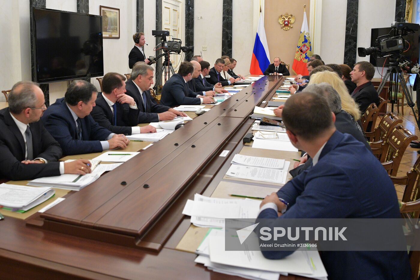 Russian President Vladimir Putin chairs meeting with Government members