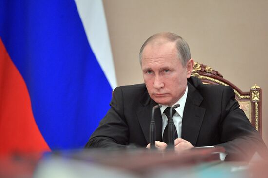 Russian President Vladimir Putin chairs meeting with Government members