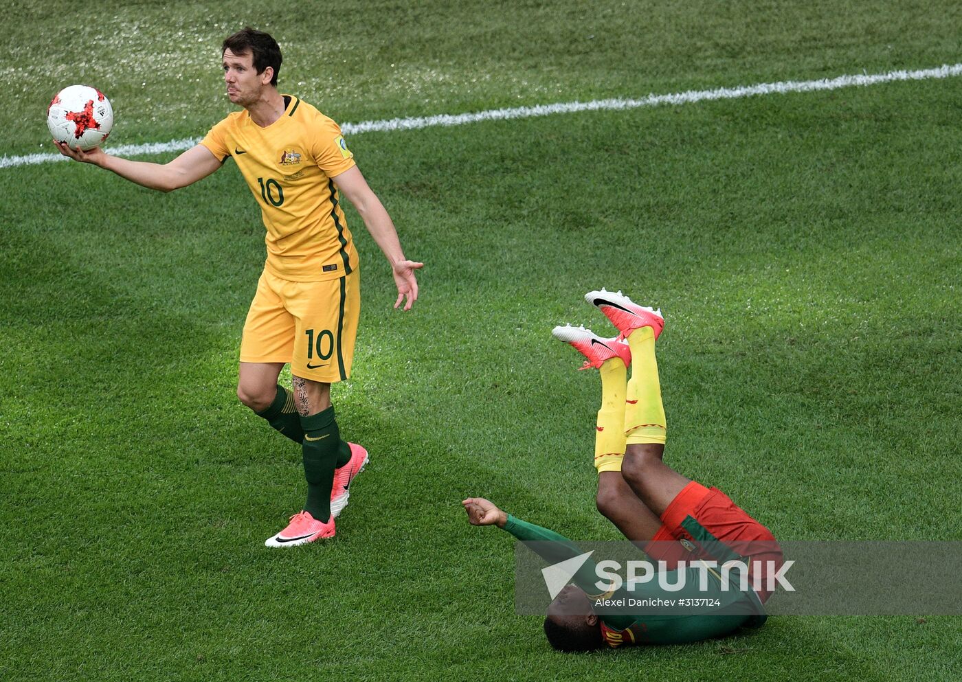Football. 2017 FIFA Confederations Cup. Cameroon - Australia match