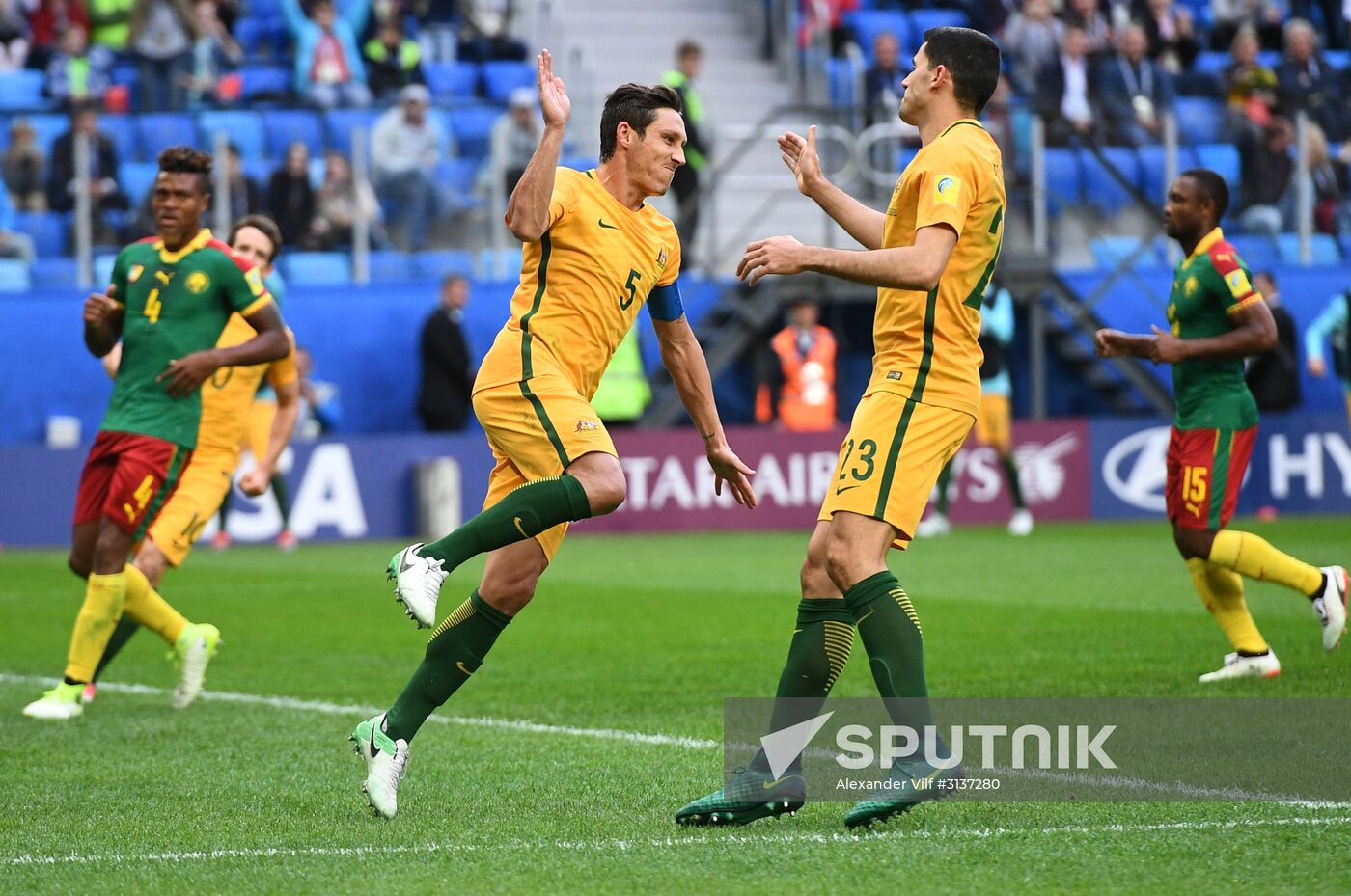 Football. 2017 FIFA Confederations Cup. Cameroon vs. Australia