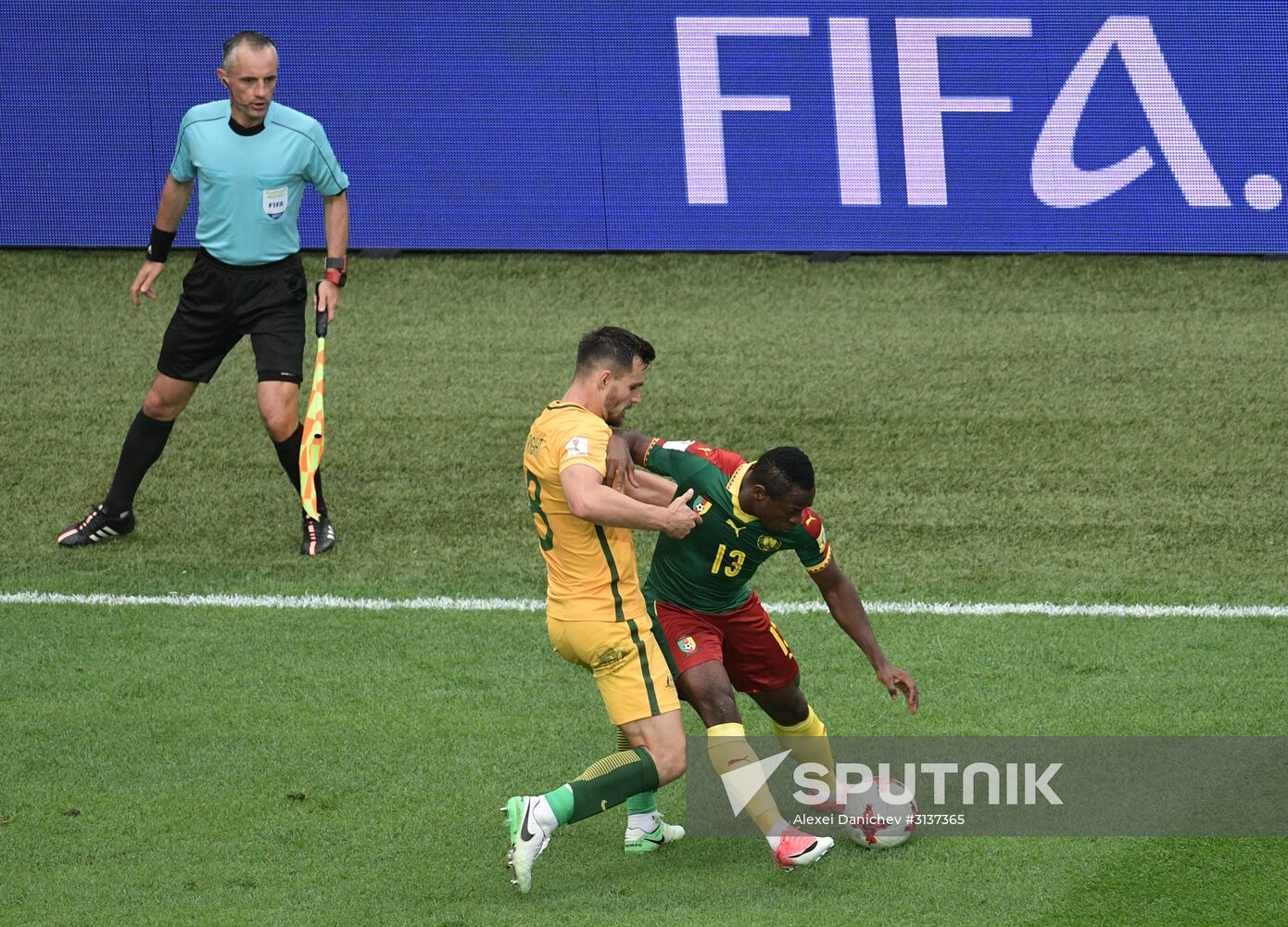 Football. 2017 FIFA Confederations Cup. Cameroon vs. Australia