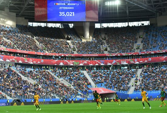 Football. 2017 FIFA Confederations Cup. Cameroon vs. Australia