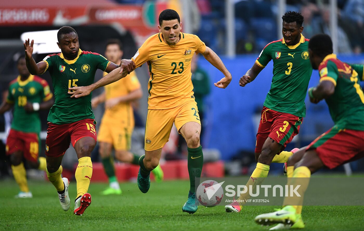 Football. 2017 FIFA Confederations Cup. Cameroon vs. Australia
