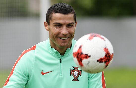 Football. 2017 FIFA Confederations Cup. Training session of Portugal's national team