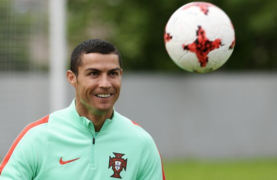 Football. 2017 FIFA Confederations Cup. Training session of Portugal's national team