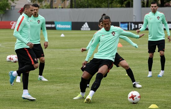 Football. 2017 FIFA Confederations Cup. Training session of Portugal's national team