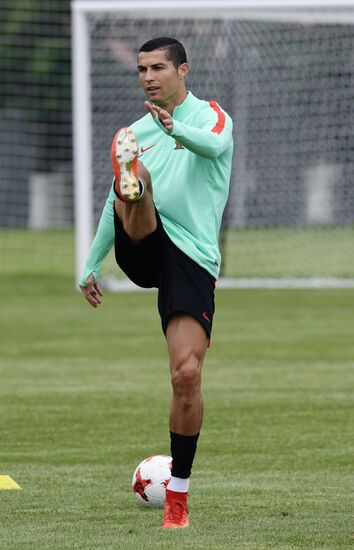 Football. 2017 FIFA Confederations Cup. Training session of Portugal's national team