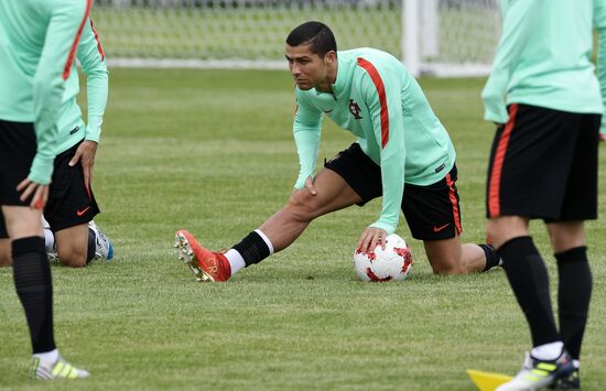 Football. 2017 FIFA Confederations Cup. Training session of Portugal's national team