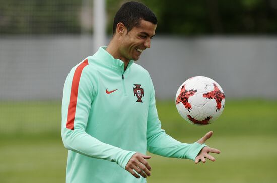 Football. 2017 FIFA Confederations Cup. Training session of Portugal's national team