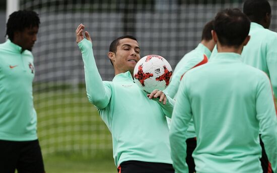 Football. 2017 FIFA Confederations Cup. Training session of Portugal's national team
