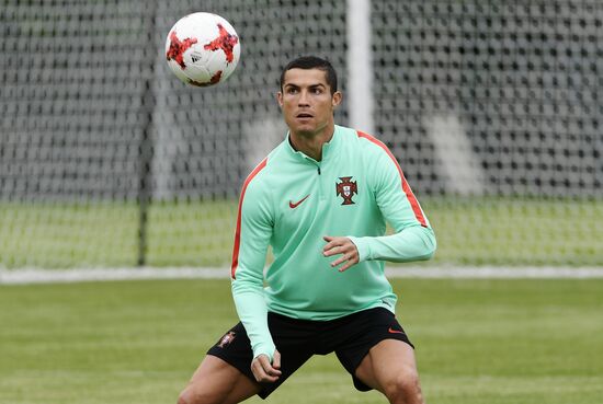Football. 2017 FIFA Confederations Cup. Training session of Portugal's national team