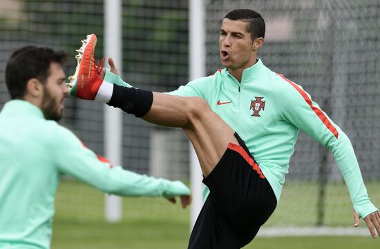 Football. 2017 FIFA Confederations Cup. Training session of Portugal's national team