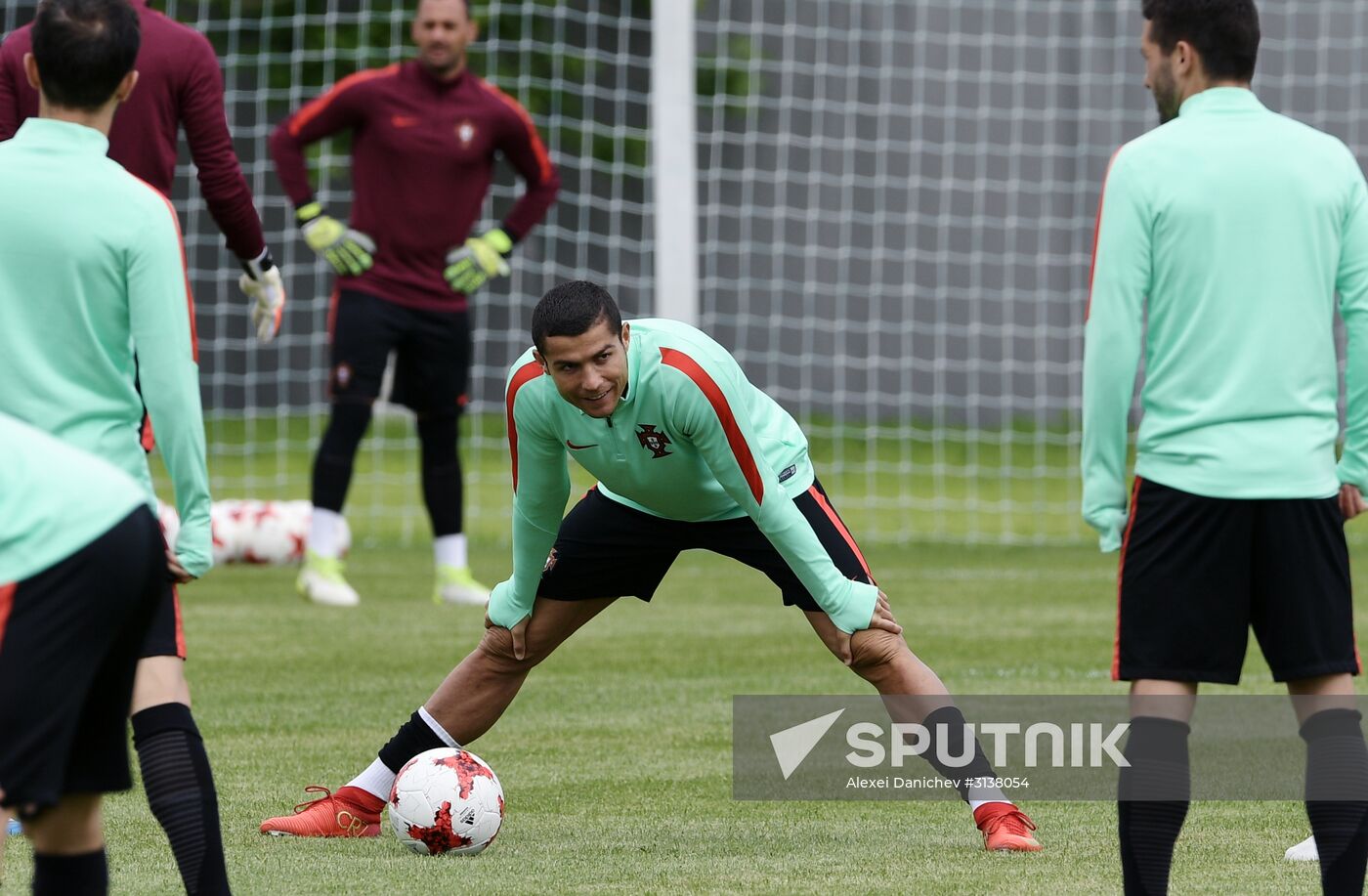 Football. 2017 FIFA Confederations Cup. Training session of Portugal's national team
