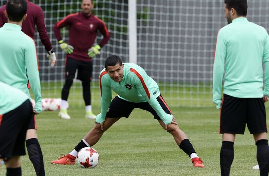 Football. 2017 FIFA Confederations Cup. Training session of Portugal's national team
