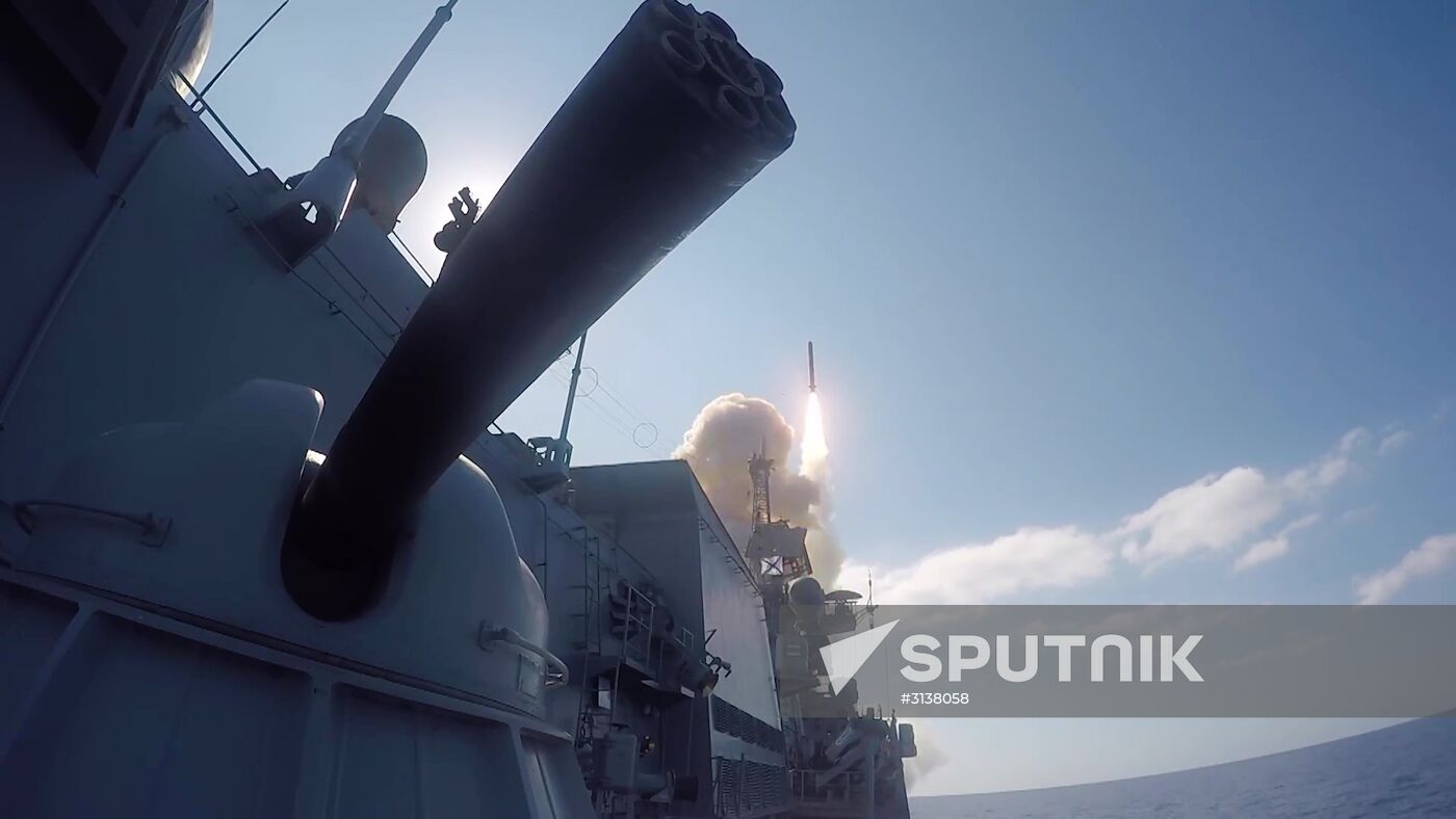 Kalibr cruise missiles hit banned terrorist group ISIS targets in Syria