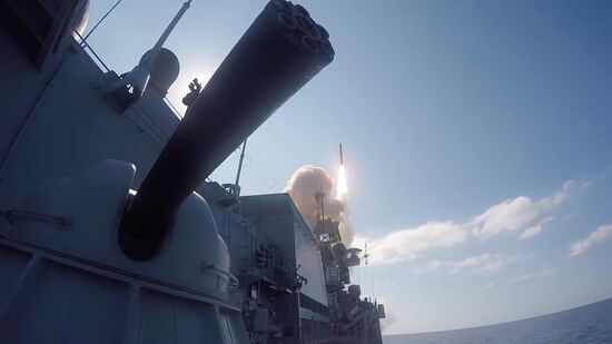 Kalibr cruise missiles hit banned terrorist group ISIS targets in Syria