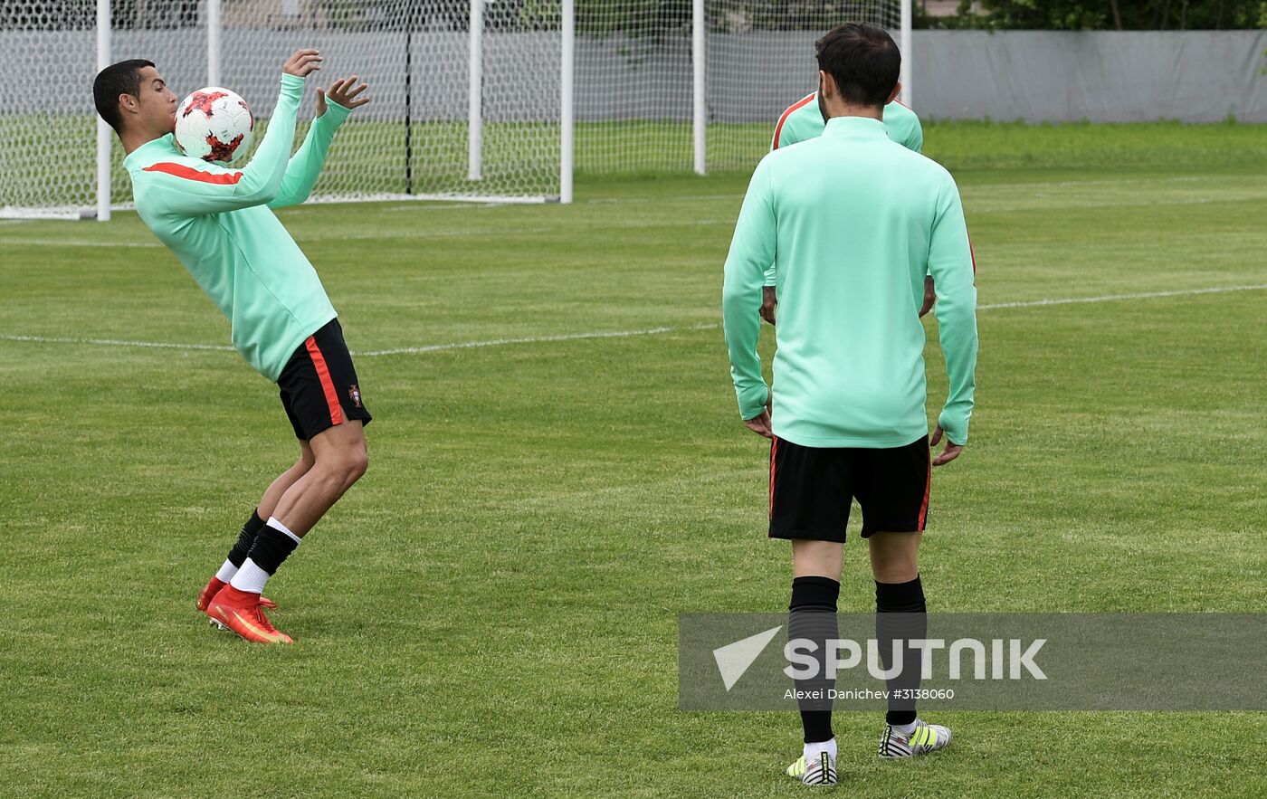 Football. 2017 FIFA Confederations Cup. Training session of Portugal's national team