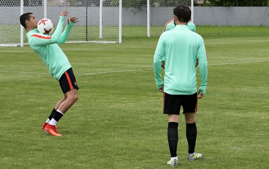 Football. 2017 FIFA Confederations Cup. Training session of Portugal's national team