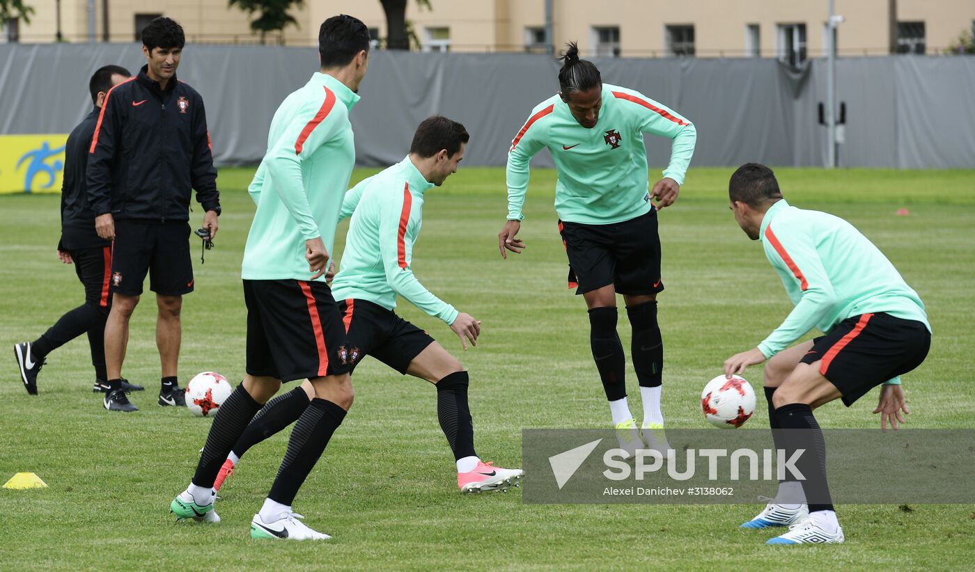 Football. 2017 FIFA Confederations Cup. Training session of Portugal's national team