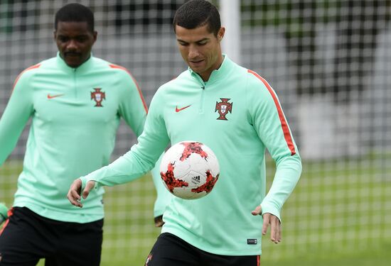 Football. 2017 FIFA Confederations Cup. Training session of Portugal's national team