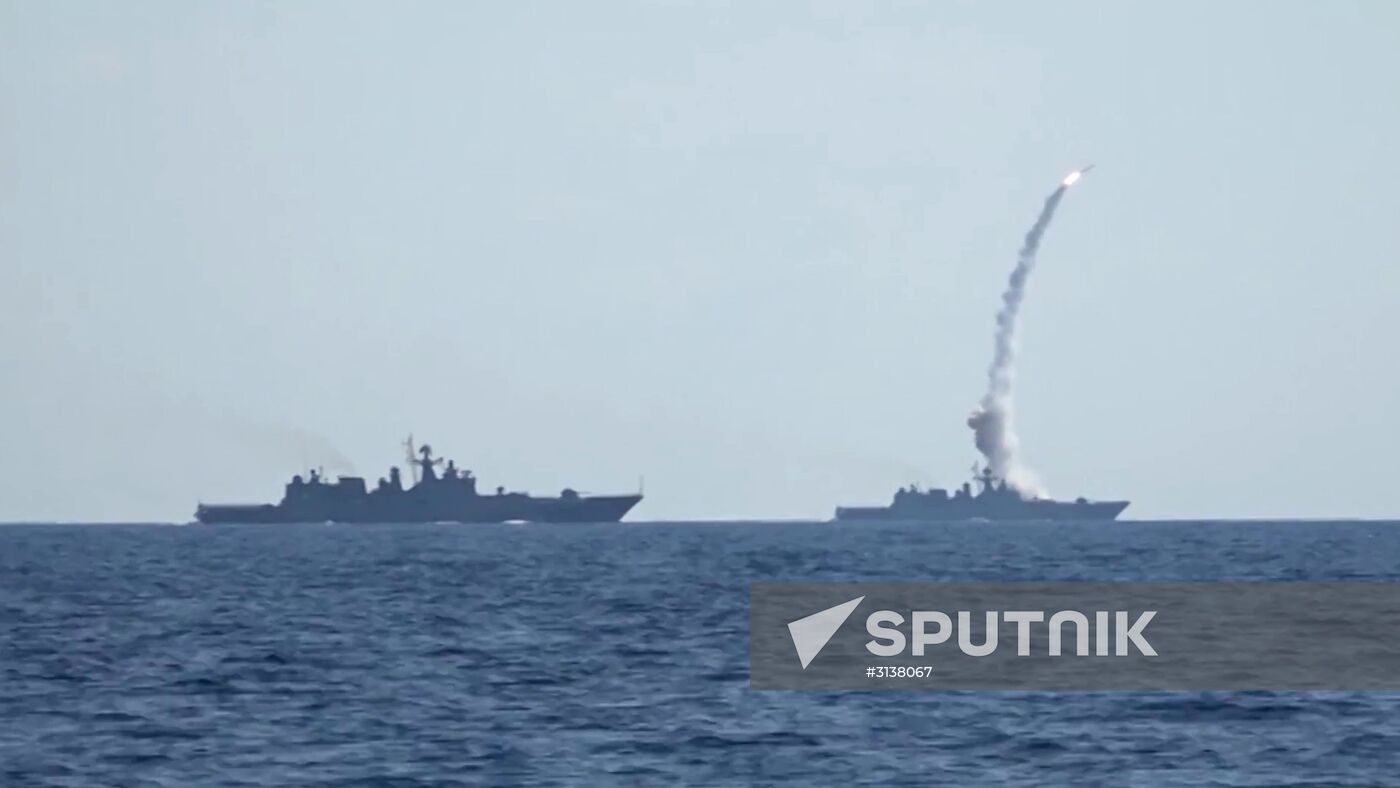 Kalibr cruise missiles hit banned terrorist group ISIS targets in Syria