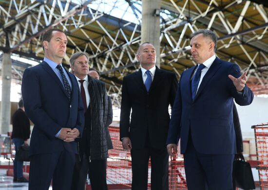 Prime Minister Medvedev visits Sheremetyevo international airport
