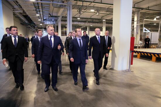 Prime Minister Medvedev visits Sheremetyevo international airport