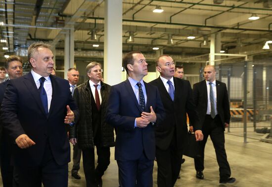 Prime Minister Medvedev visits Sheremetyevo international airport