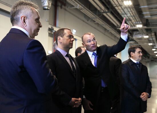 Prime Minister Medvedev visits Sheremetyevo international airport