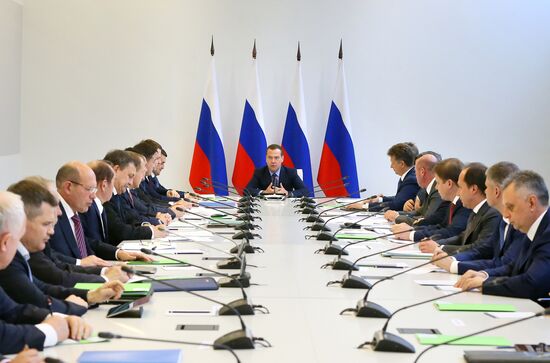 Prime Minister Medvedev visits Sheremetyevo international airport