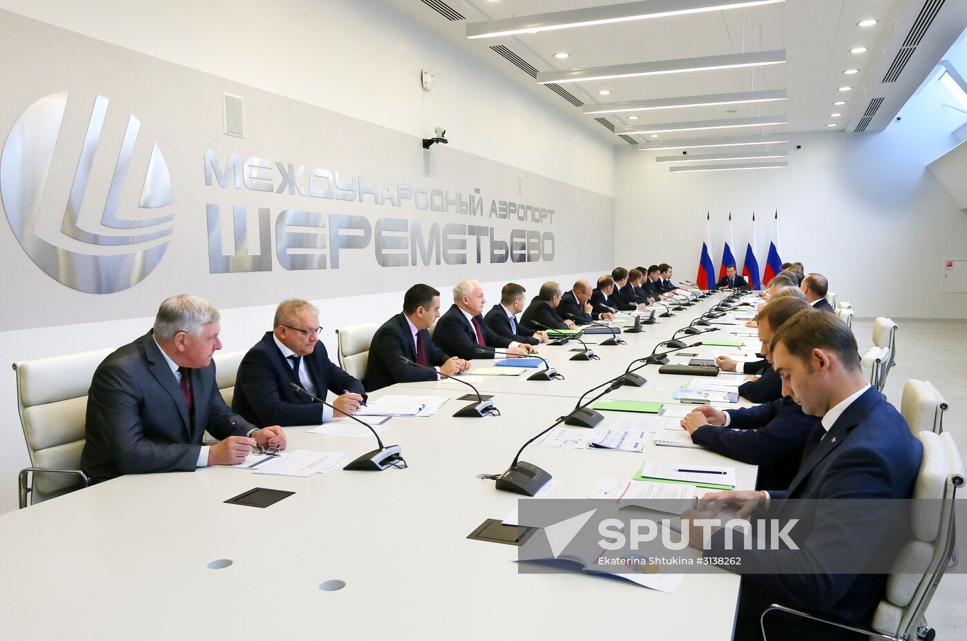 Prime Minister Medvedev visits Sheremetyevo international airport