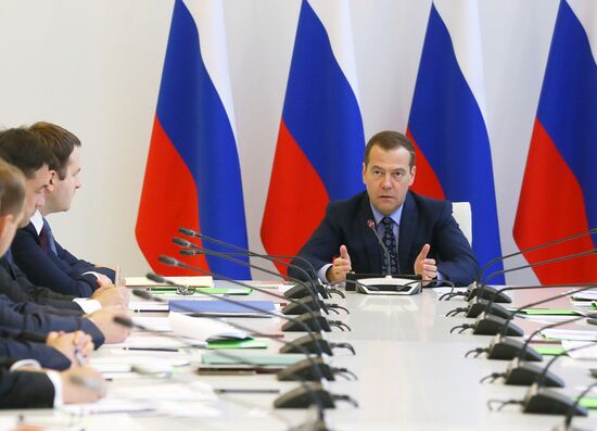 Prime Minister Medvedev visits Sheremetyevo international airport