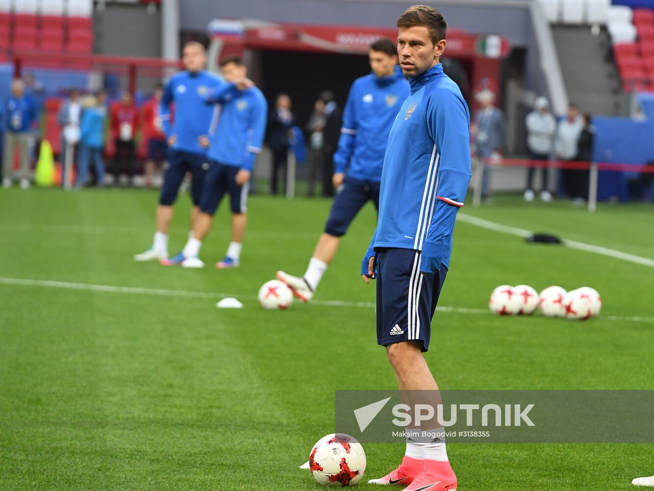 Football. 2017 FIFA Confederations Cup. Training session of Russia’s national team