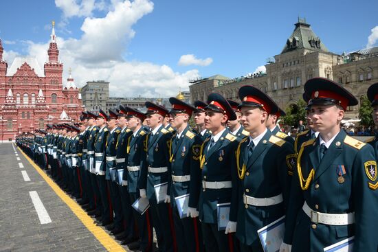 Graduation ceremony of Emergency Ministry's cadets on Red Square